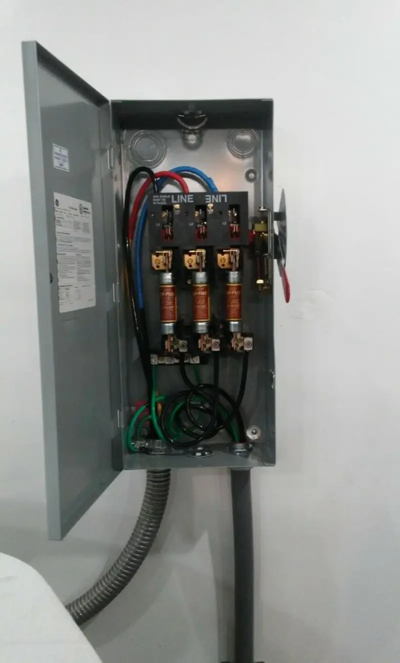 Three-phase disconnect switch installed for Electrical Wiring & Rewiring in Hortonville